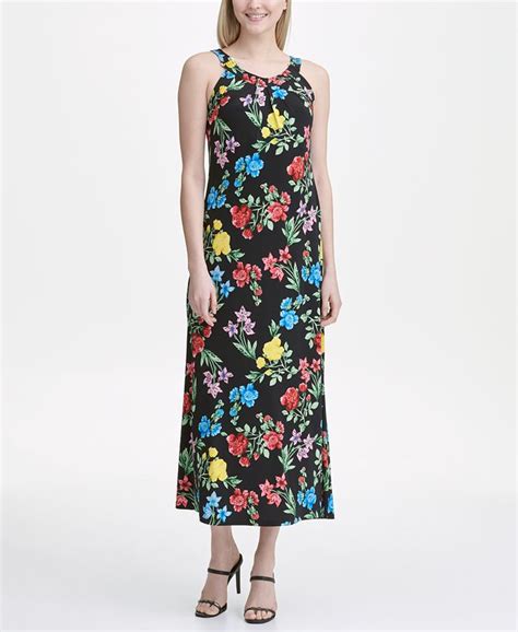 calvin klein floral maxi dress|More.